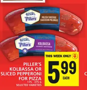 Food Basics PILLER'S KOLBASSA OR SLICED PEPPERONI FOR PIZZA offer