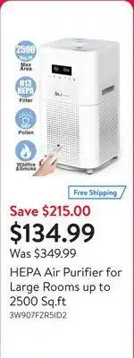 Walmart HEPA Air Purifier for Large Rooms up to 2500 Sq.ft offer