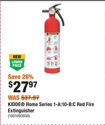 Home Depot KIDDE Home Series 1-A:10-B:C Red Fire Extinguisher offer