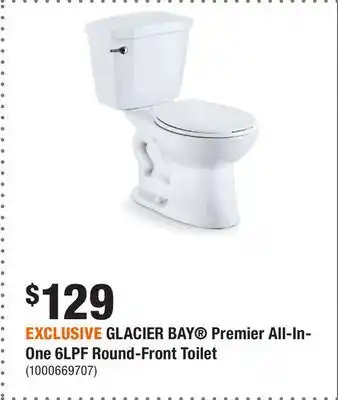 Home Depot EXCLUSIVE GLACIER BAY Premier All-In-One 6LPF Round-Front Toilet offer