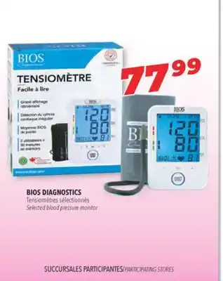 Familiprix BIOS DIAGNOSTICS Selected blood pressure monitor offer