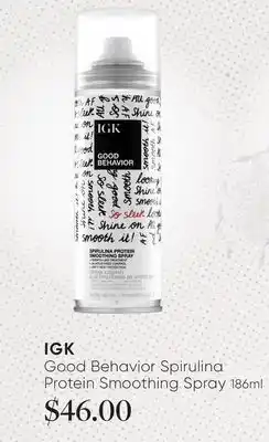 Chatters Salon IGK Good Behavior Spirulina Protein Smoothing Spray offer