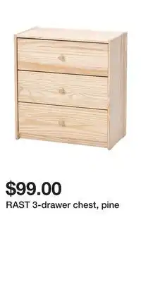 IKEA RAST 3-drawer chest, pine offer