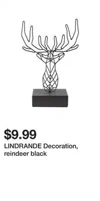 IKEA LINDRANDE Decoration, reindeer black offer