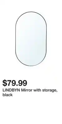 IKEA LINDBYN Mirror with storage, black offer