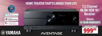 2001 Audio Video YAMAHA 7.2-Channel 4K/8K HDR 10+ Receiver offer