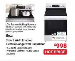 Visions Electronics LG Smart Wi-Fi Enabled Electric Range with EasyClean offer