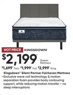 Sleep Country Kingsdown Silent Partner Fairhaven Mattress offer