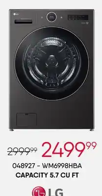Meubles RD LG All-In-One Washer CAPACITY 5.7 CU FT offer