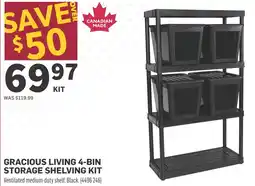 Co-op Gracious living 4-bin storage shelving kit offer