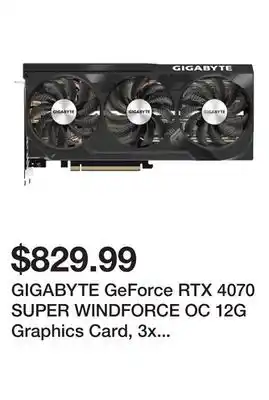Newegg GIGABYTE GeForce RTX 4070 SUPER WINDFORCE OC 12G Graphics Card, 3x WINDFORCE Fans, 12GB 192-bit GDDR6X, GV-N407SWF3OC-12GD Vi offer