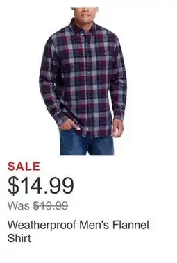 Costco Weatherproof Men's Flannel Shirt offer