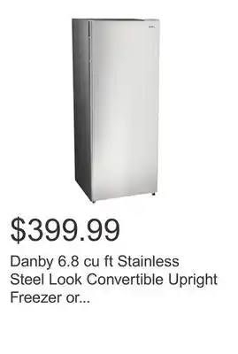 Costco Danby 6.8 cu ft Stainless Steel Look Convertible Upright Freezer or Fridge 5 Year Warranty offer