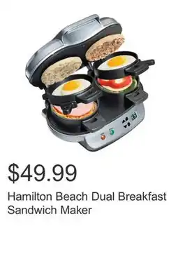 Costco Hamilton Beach Dual Breakfast Sandwich Maker offer
