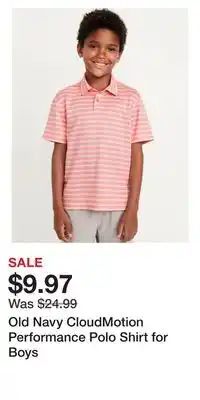 Old Navy Old Navy CloudMotion Performance Polo Shirt for Boys offer
