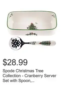 Costco Spode Christmas Tree Collection - Cranberry Server Set with Spoon, 2-piece offer