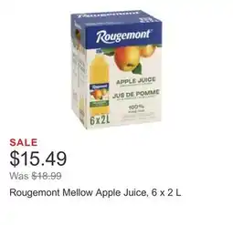 Costco Rougemont Mellow Apple Juice, 6 x 2 L offer