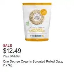 Costco One Degree Organic Sprouted Rolled Oats, 2.27kg offer