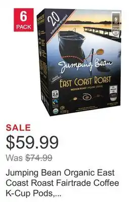 Costco Jumping Bean Organic East Coast Roast Fairtrade Coffee K-Cup Pods, 120-count offer