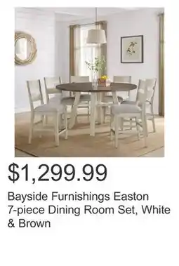 Costco Bayside Furnishings Easton 7-piece Dining Room Set, White & Brown offer