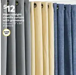 Giant Tiger Heavyweight chenille curtain with grommets offer