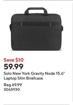 Staples Solo New York Gravity Node 15.6 Laptop Slim Briefcase offer