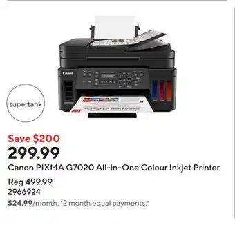 Staples Canon PIXMA G7020 All-in-One Colour Inkjet Printer offer