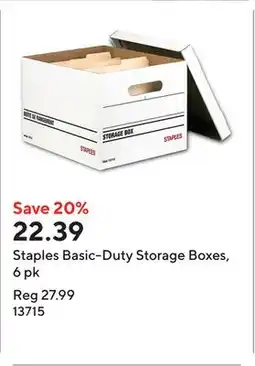 Staples Staples Basic-Duty Storage Boxes, 6 pk offer