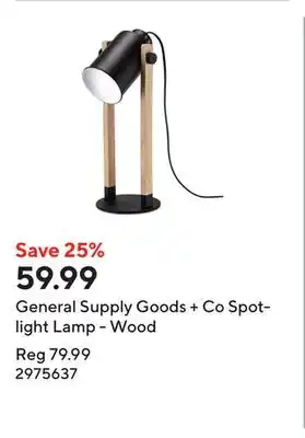 Staples General Supply Goods + Co Spotlight Lamp - Wood offer