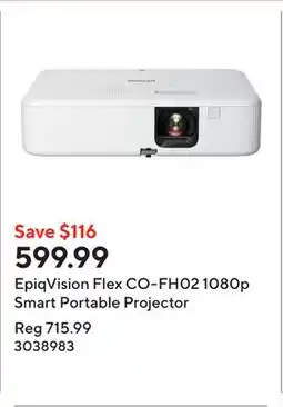 Staples EpiqVision Flex CO-FH02 1080p Smart Portable Projector offer