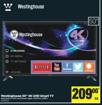Real Canadian Superstore Westinghouse 50" 4K UHD smart TV offer