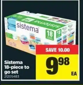 Real Canadian Superstore Sistema 18-piece to go set offer