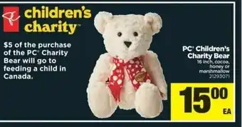 Real Canadian Superstore PC children's charity bear offer