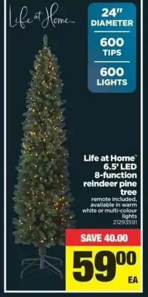 Real Canadian Superstore Life ay home 6.5' LED 8-function reindeer pine tree offer