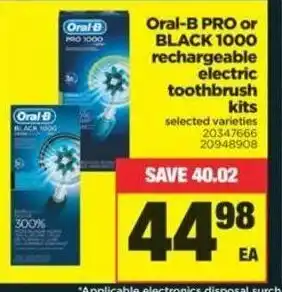 Real Canadian Superstore Oral-B PRO or BLACK 1000 rechargeable electric toothbrush kits offer