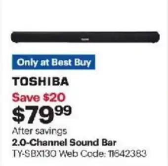 Best Buy 2.0-Channel sound bar offer