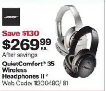 Best Buy Quietcomfort 35 wireless headphones II offer