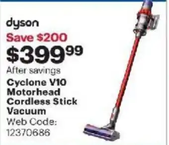Best Buy Cyclone V10 motorhead cordless stick vacuum offer