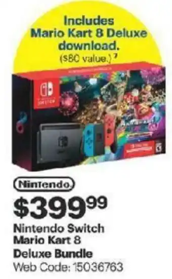 Best Buy Nintendo switch mario kart 8 deluxe bundle offer
