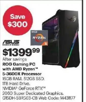 Best Buy ROG gaming PC with AMD ryzen offer