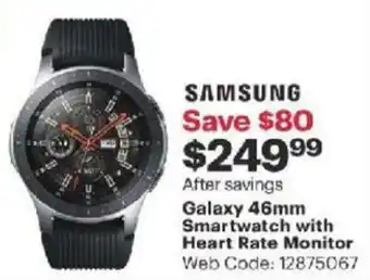 Best Buy Galaxy 46mm smartwatch with heart rate monitor offer