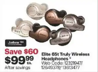 Best Buy Elite 65t truly wireless headphones offer