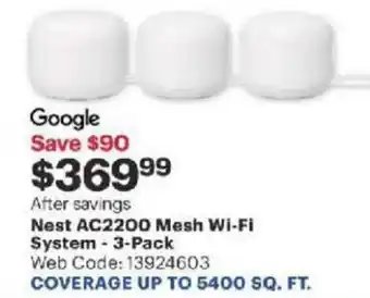 Best Buy Nest AC2200 mesh wi-fi system offer