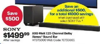 Best Buy 800-Watt 7.21-channel dolby atmos sound bar offer