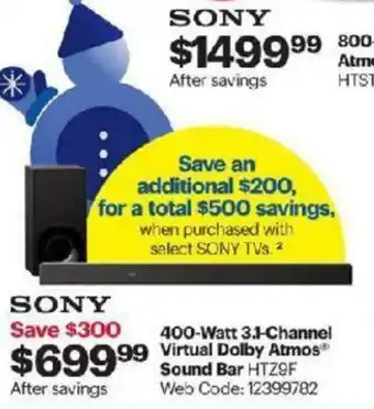 Best Buy 400-watt 3.1-channel virtual dolby atmos sound bar offer