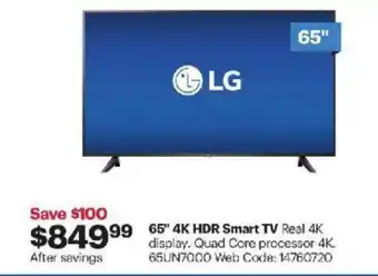 Best Buy 65" 4K HDR smart TV offer