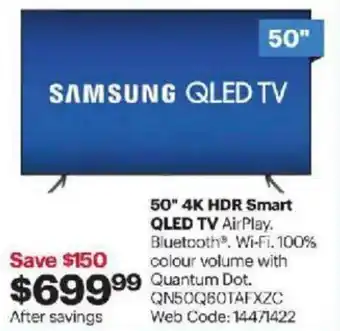 Best Buy 50" 4K HDR smart QLED TV offer