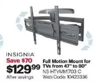 Best Buy Full motion mount for TVs from 47" to 80" offer