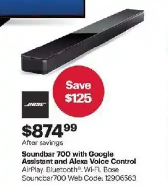 Best Buy Soundbar 700 with google assistant and alexa voice control offer