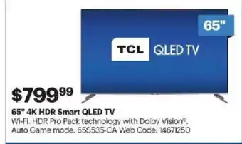 Best Buy 65" 4K HDR smart QLED TV offer